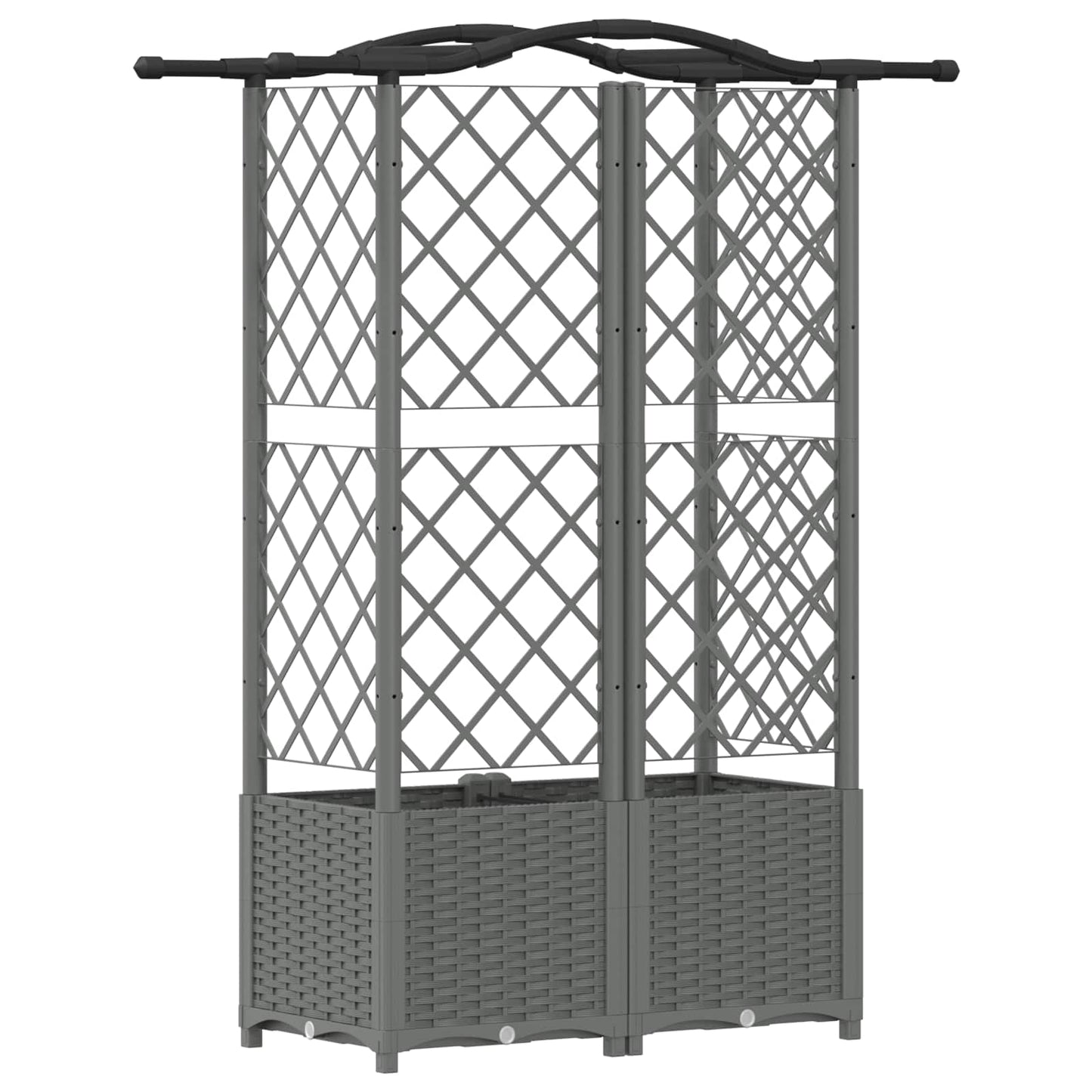 vidaXL Raised Bed with Trellis and Roof Light Grey 122 x 40 x 138 cm