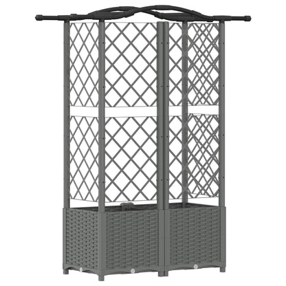 vidaXL Raised Bed with Trellis and Roof Light Grey 122 x 40 x 138 cm