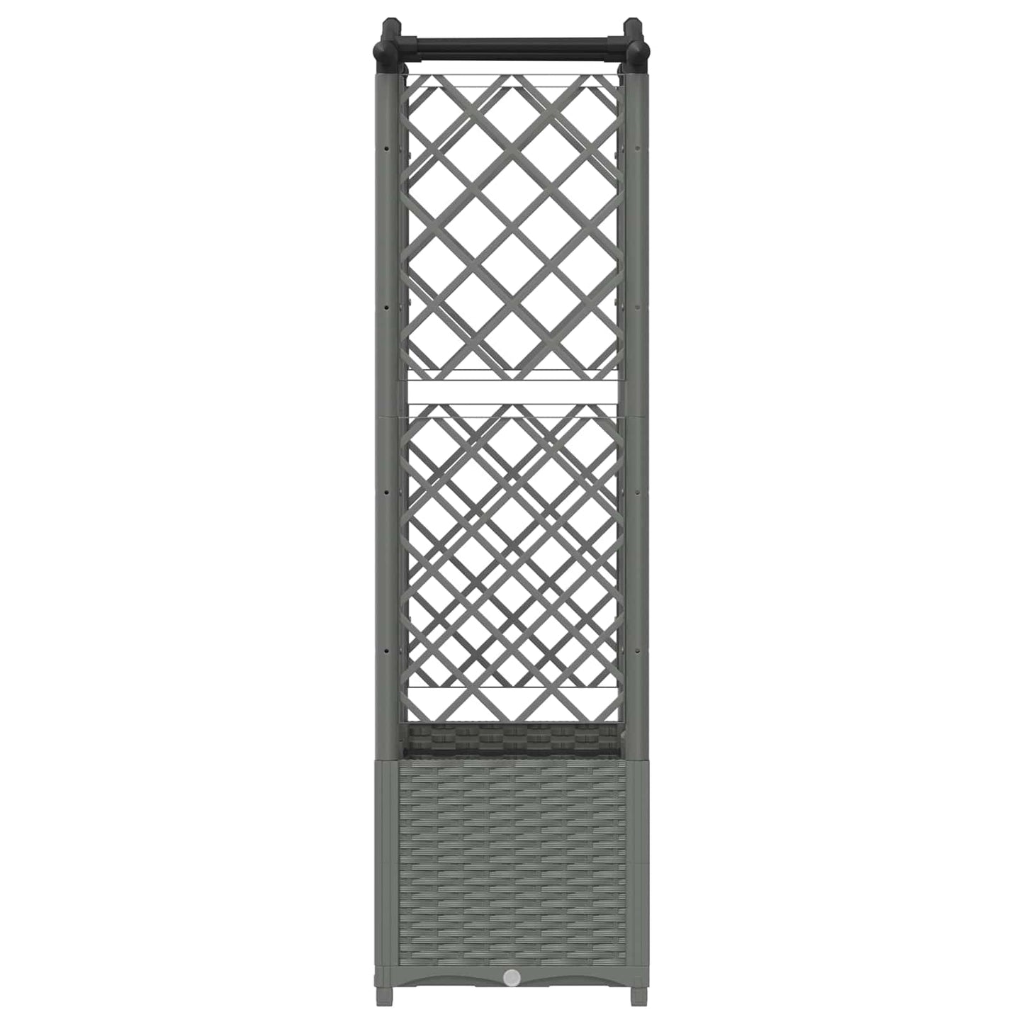 vidaXL Raised Bed with Trellis and Roof Light Grey 122 x 40 x 138 cm