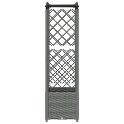 vidaXL Raised Bed with Trellis and Roof Light Grey 122 x 40 x 138 cm