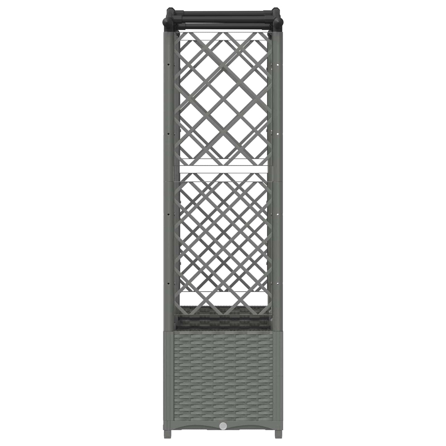 vidaXL Raised Bed with Trellis and Roof Light Grey 163 x 40 x 138 cm