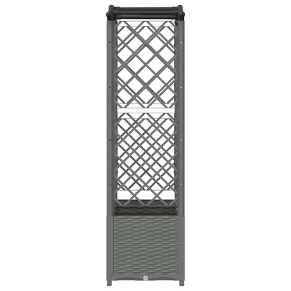 vidaXL Raised Bed with Trellis and Roof Light Grey 163 x 40 x 138 cm