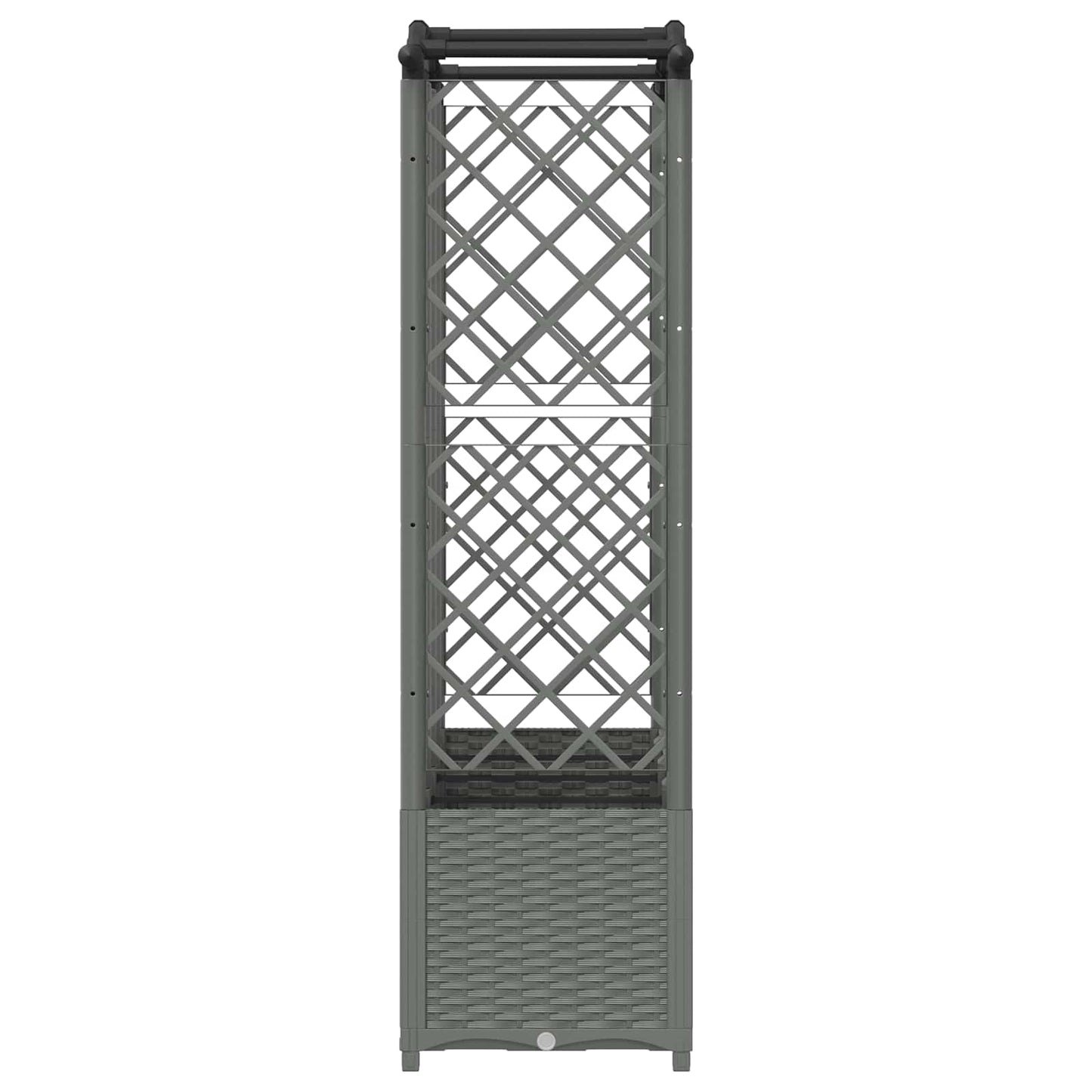 vidaXL Raised Bed with Trellis and Roof Light Grey 204 x 40 x 138 cm