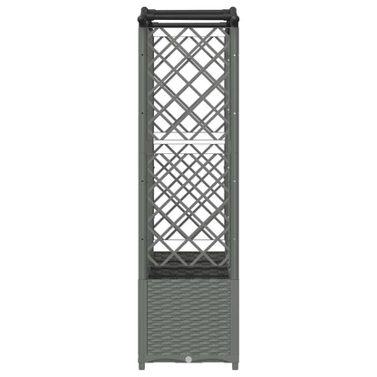 vidaXL Raised Bed with Trellis and Roof Light Grey 204 x 40 x 138 cm