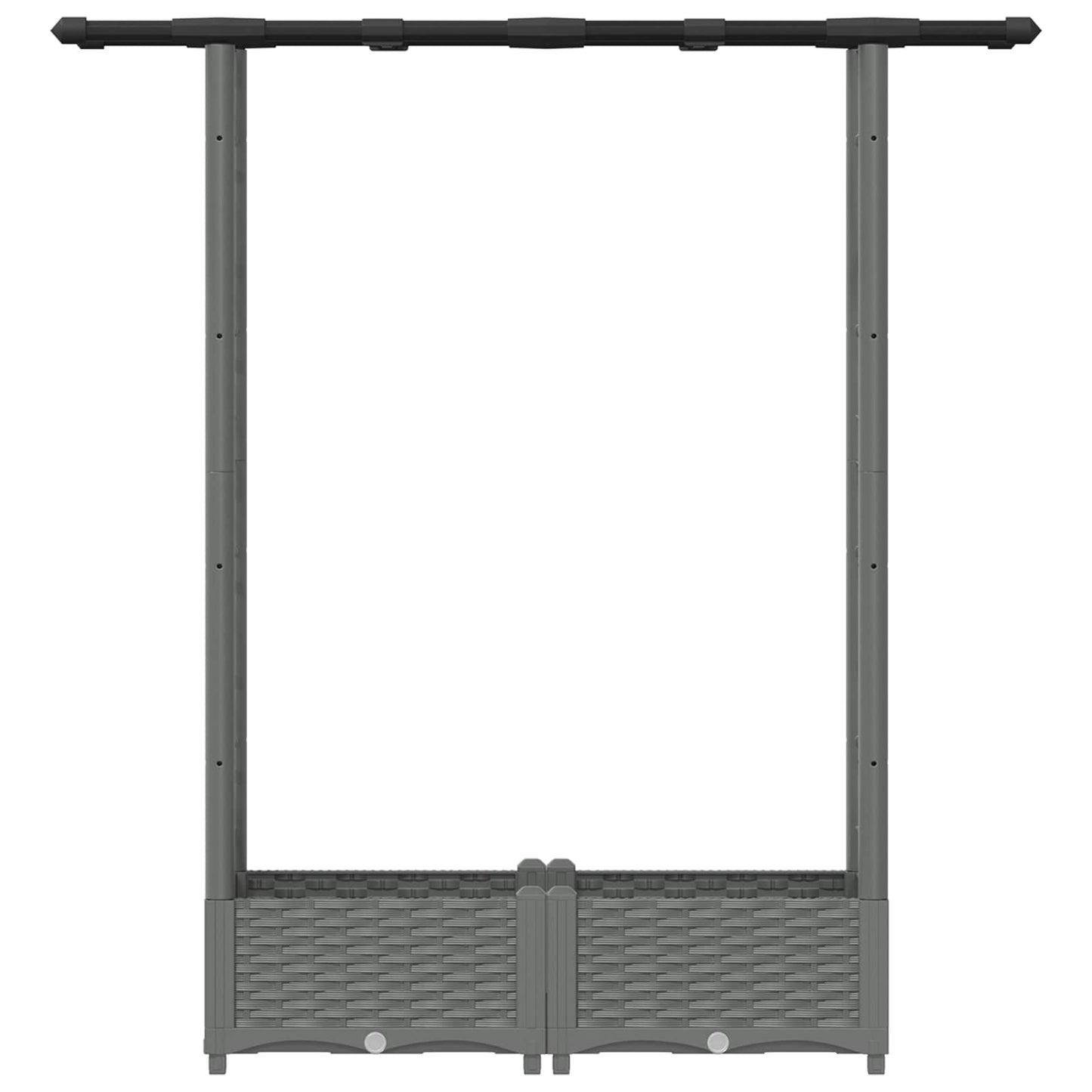 vidaXL Raised Bed with Trellis and Roof Light Grey 122.5 x 40 x 121 cm