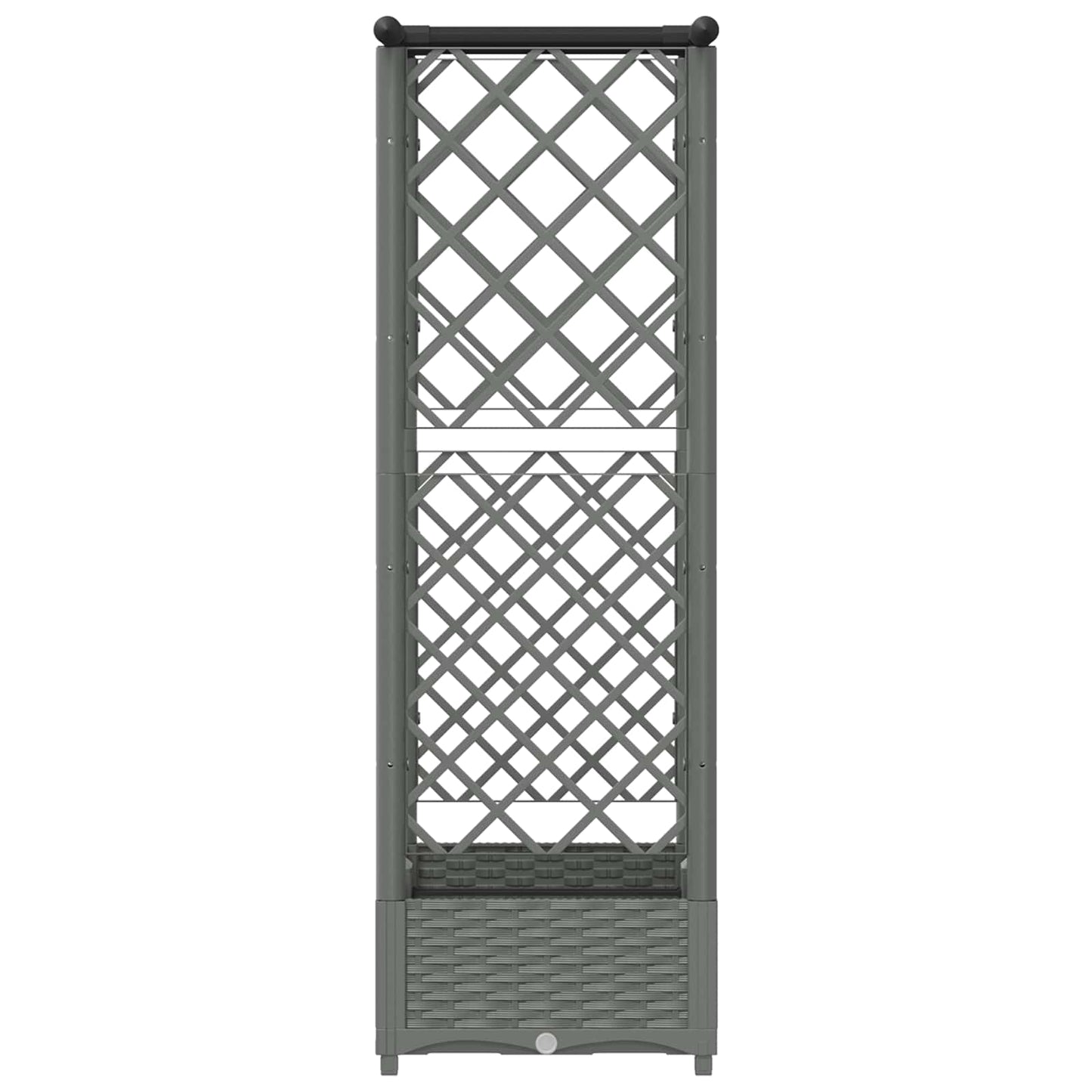 vidaXL Raised Bed with Trellis and Roof Light Grey 122.5 x 40 x 121 cm