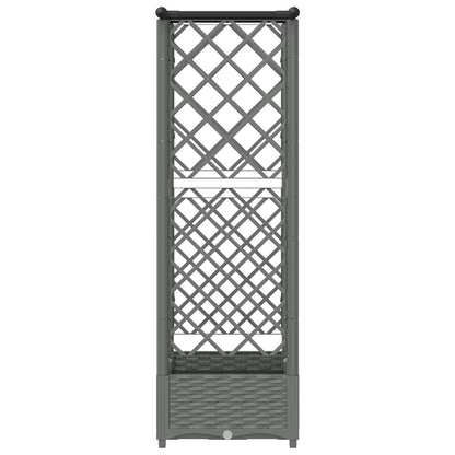 vidaXL Raised Bed with Trellis and Roof Light Grey 122.5 x 40 x 121 cm