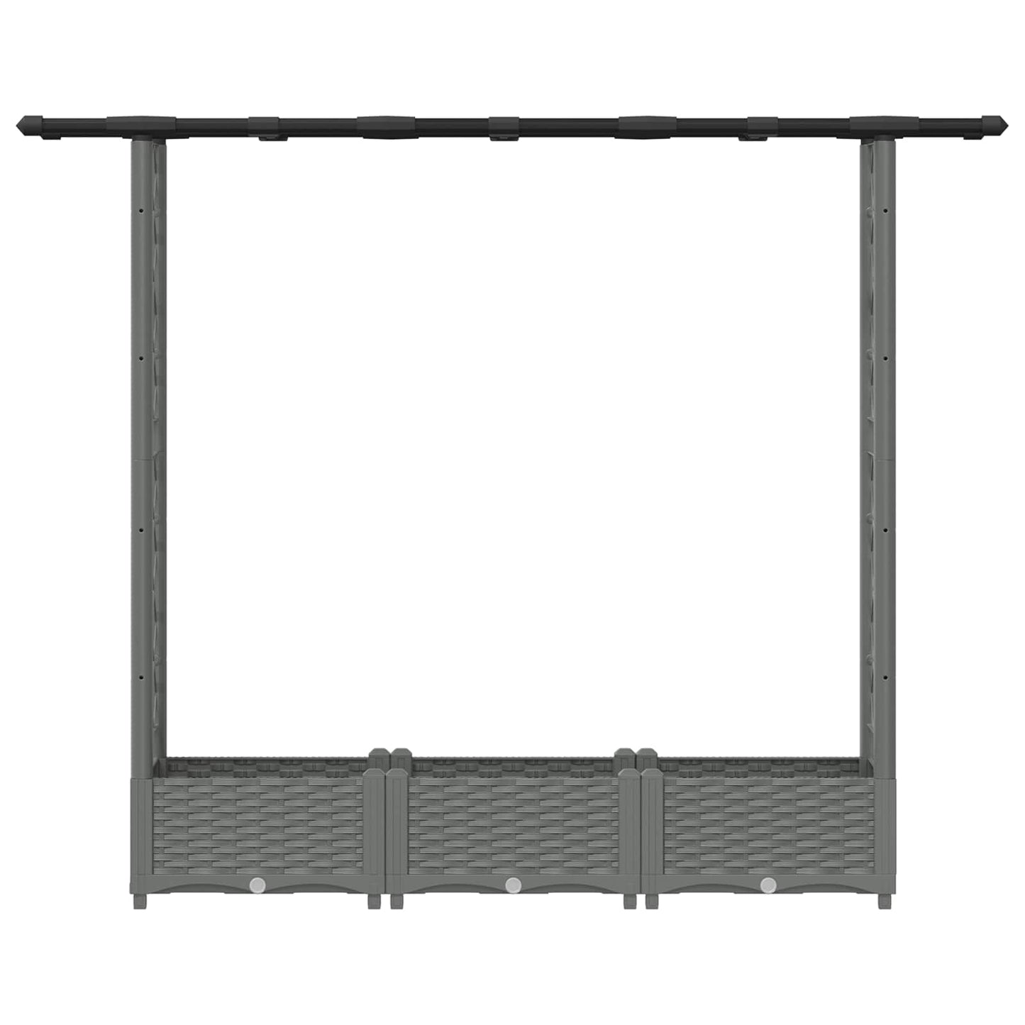 vidaXL Raised Bed with Trellis and Roof Light Grey 164 x 40 x 123 cm