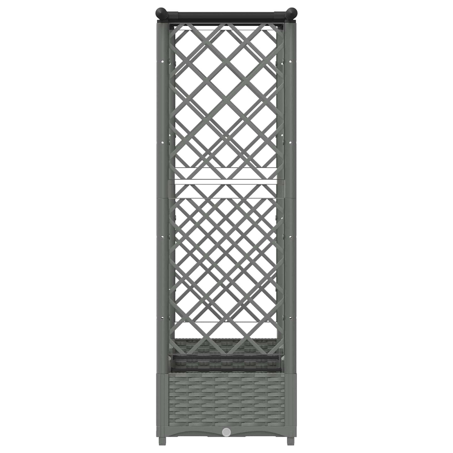 vidaXL Raised Bed with Trellis and Roof Light Grey 164 x 40 x 123 cm