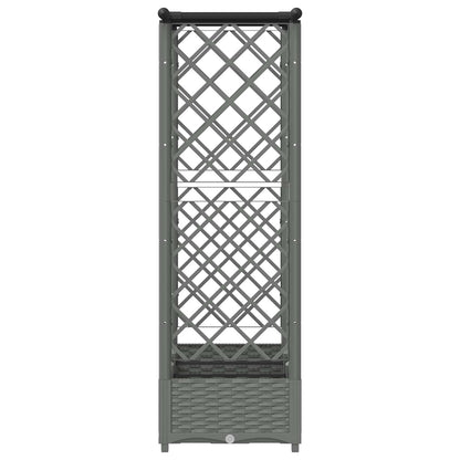 vidaXL Raised Bed with Trellis and Roof Light Grey 164 x 40 x 123 cm