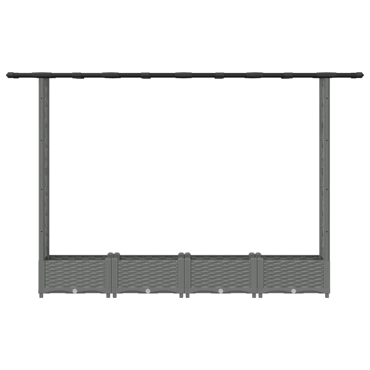 vidaXL Raised Bed with Trellis and Roof Light Grey 203 x 40 x 121 cm