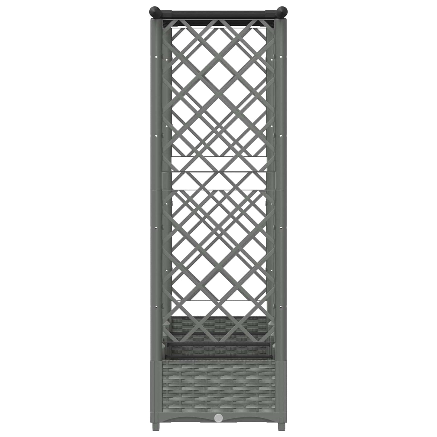 vidaXL Raised Bed with Trellis and Roof Light Grey 203 x 40 x 121 cm