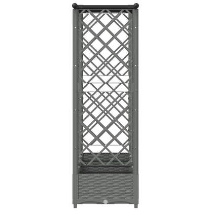 vidaXL Raised Bed with Trellis and Roof Light Grey 203 x 40 x 121 cm