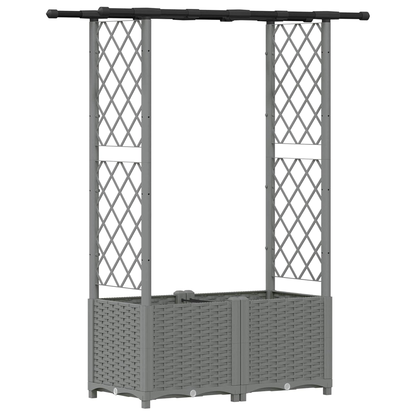 vidaXL Raised Bed with Trellis and Roof Light Grey 124.5 x 40 x 138 cm
