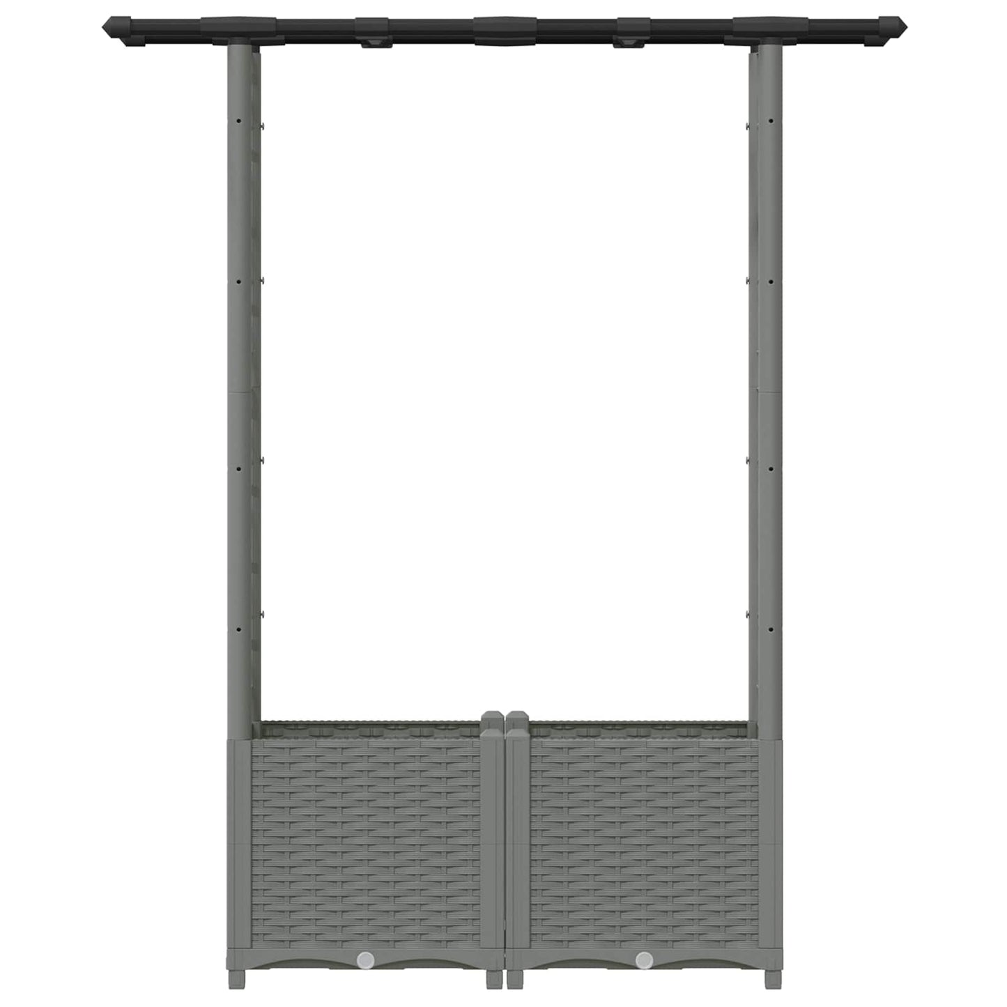 vidaXL Raised Bed with Trellis and Roof Light Grey 124.5 x 40 x 138 cm