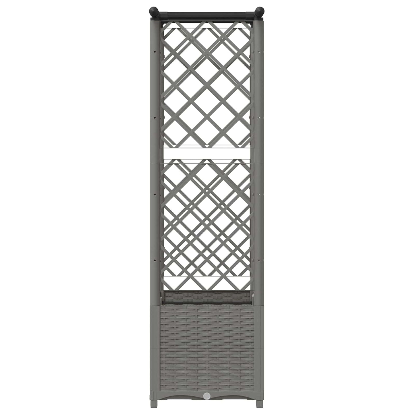vidaXL Raised Bed with Trellis and Roof Light Grey 124.5 x 40 x 138 cm
