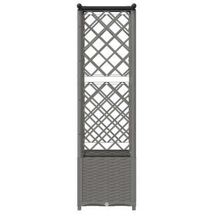 vidaXL Raised Bed with Trellis and Roof Light Grey 124.5 x 40 x 138 cm