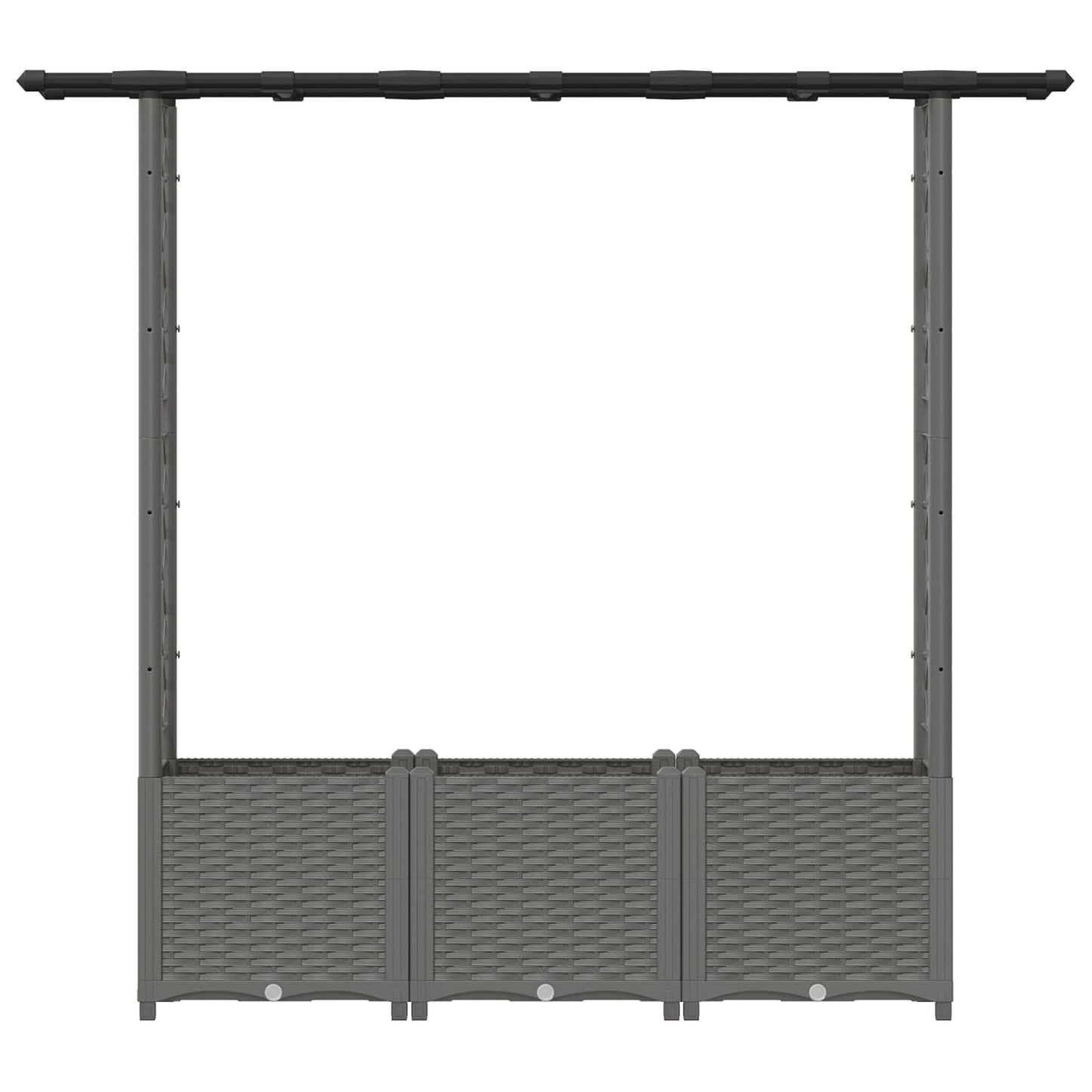 vidaXL Raised Bed with Trellis and Roof Light Grey 162.5 x 40 x 136 cm