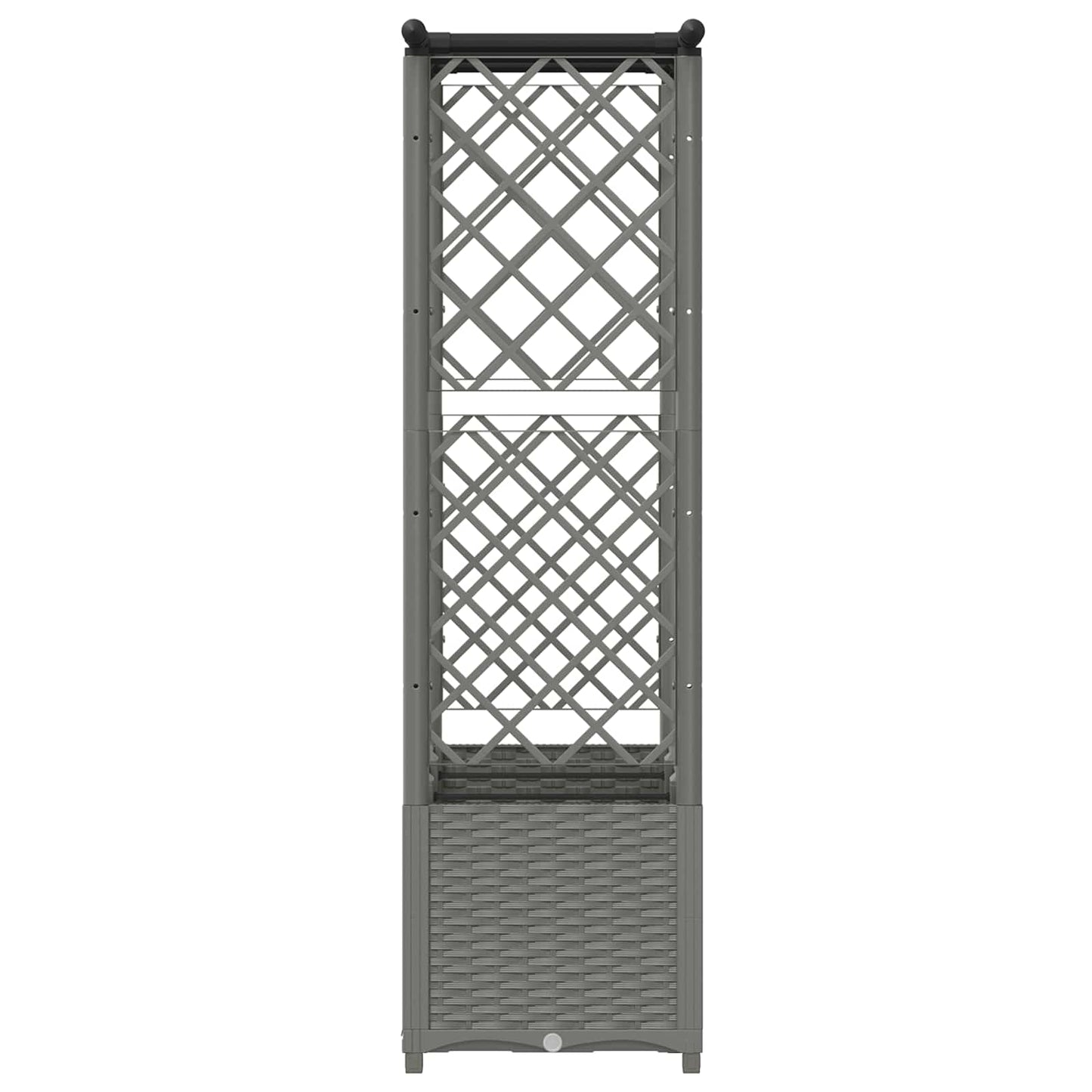 vidaXL Raised Bed with Trellis and Roof Light Grey 162.5 x 40 x 136 cm