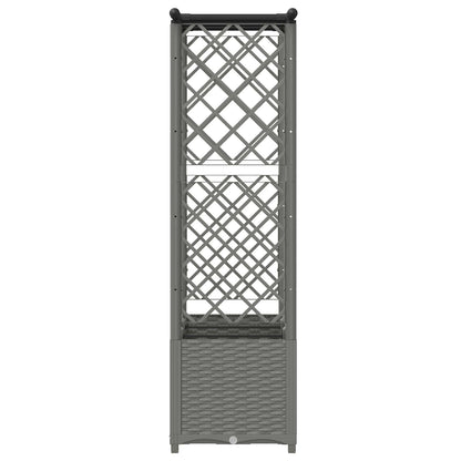vidaXL Raised Bed with Trellis and Roof Light Grey 162.5 x 40 x 136 cm