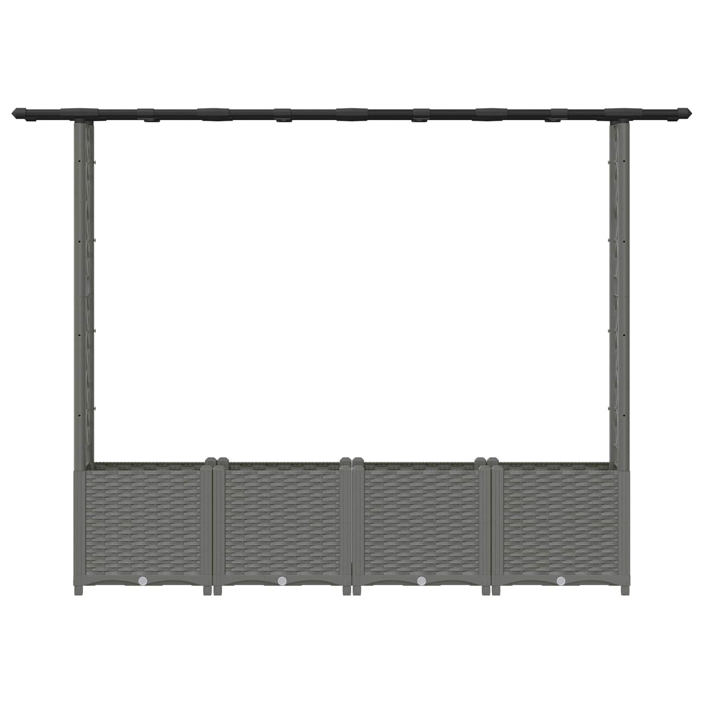 vidaXL Raised Bed with Trellis and Roof Light Grey 203 x 40 x 136 cm