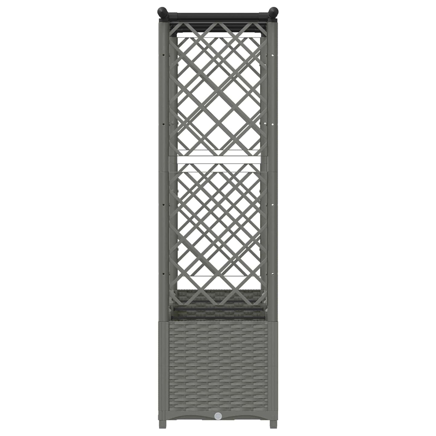 vidaXL Raised Bed with Trellis and Roof Light Grey 203 x 40 x 136 cm
