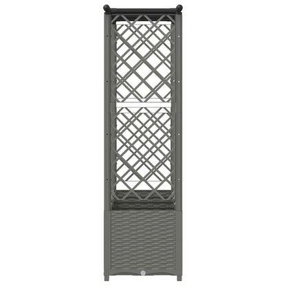 vidaXL Raised Bed with Trellis and Roof Light Grey 203 x 40 x 136 cm