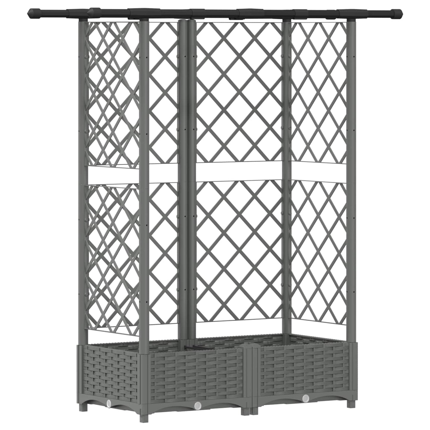 vidaXL Raised Bed with Trellis and Roof Light Grey 124 x 40 x 121 cm