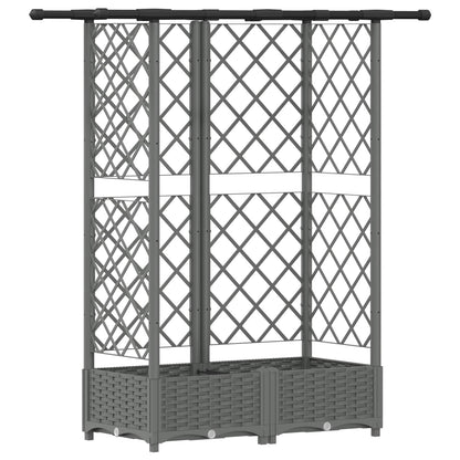 vidaXL Raised Bed with Trellis and Roof Light Grey 124 x 40 x 121 cm