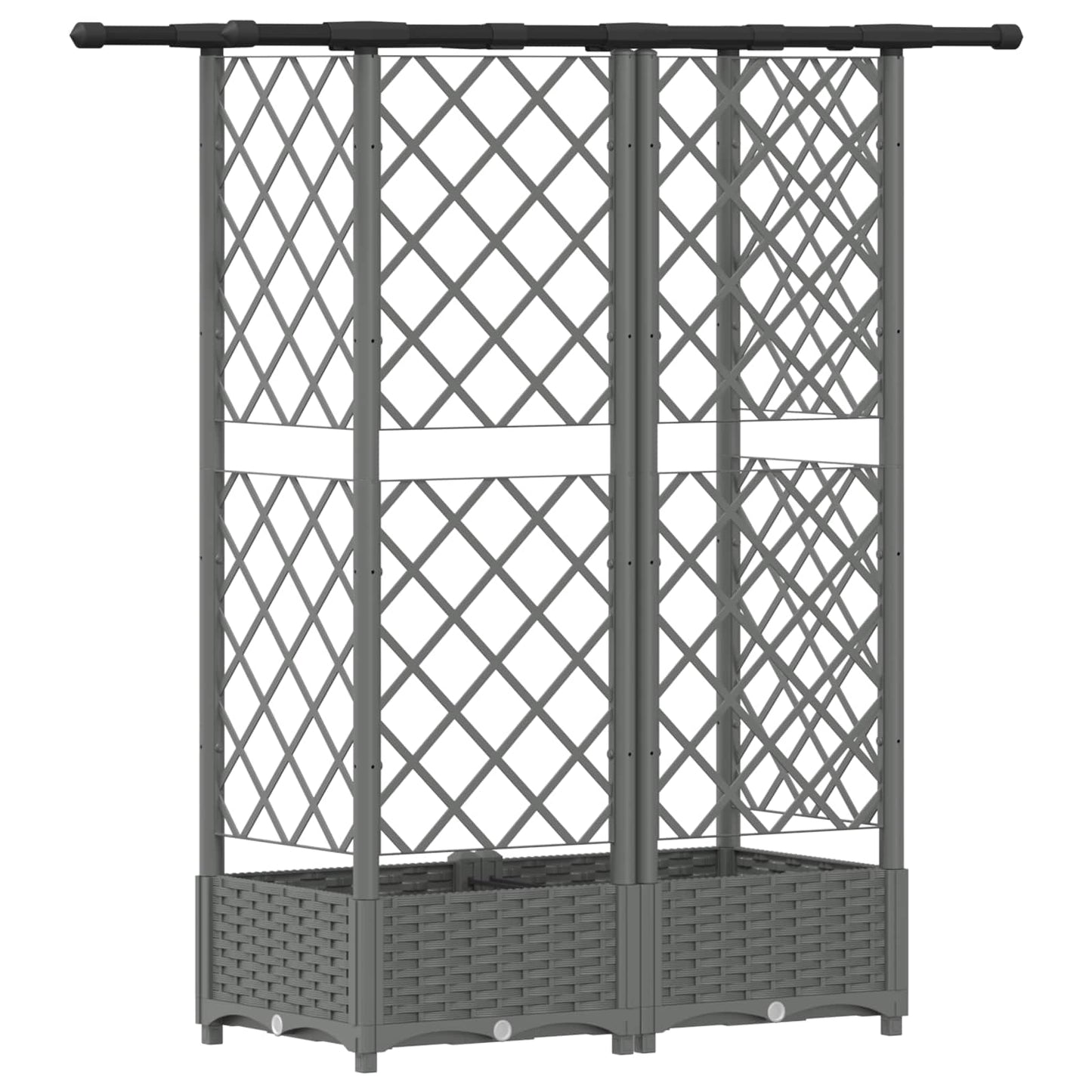 vidaXL Raised Bed with Trellis and Roof Light Grey 124 x 40 x 121 cm