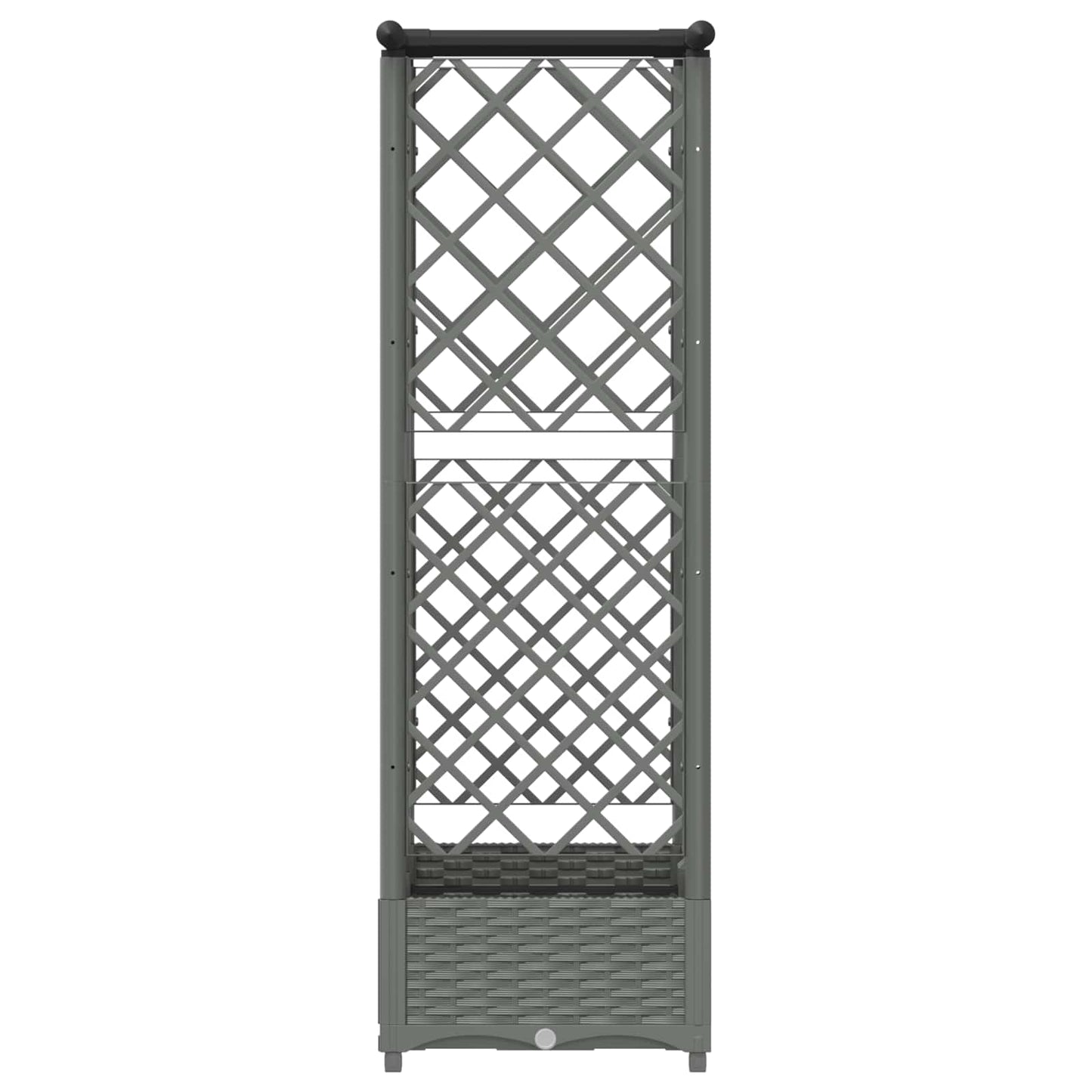 vidaXL Raised Bed with Trellis and Roof Light Grey 124 x 40 x 121 cm
