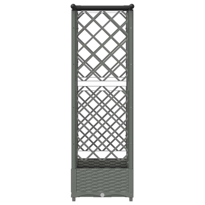 vidaXL Raised Bed with Trellis and Roof Light Grey 124 x 40 x 121 cm
