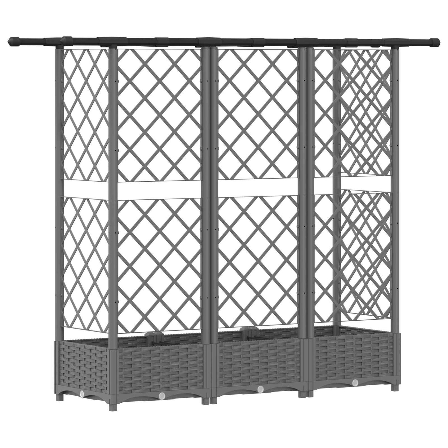 vidaXL Raised Bed with Trellis and Roof Light Grey 164 x 40 x 121 cm