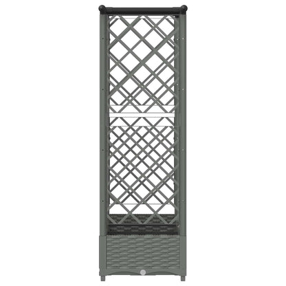 vidaXL Raised Bed with Trellis and Roof Light Grey 164 x 40 x 121 cm