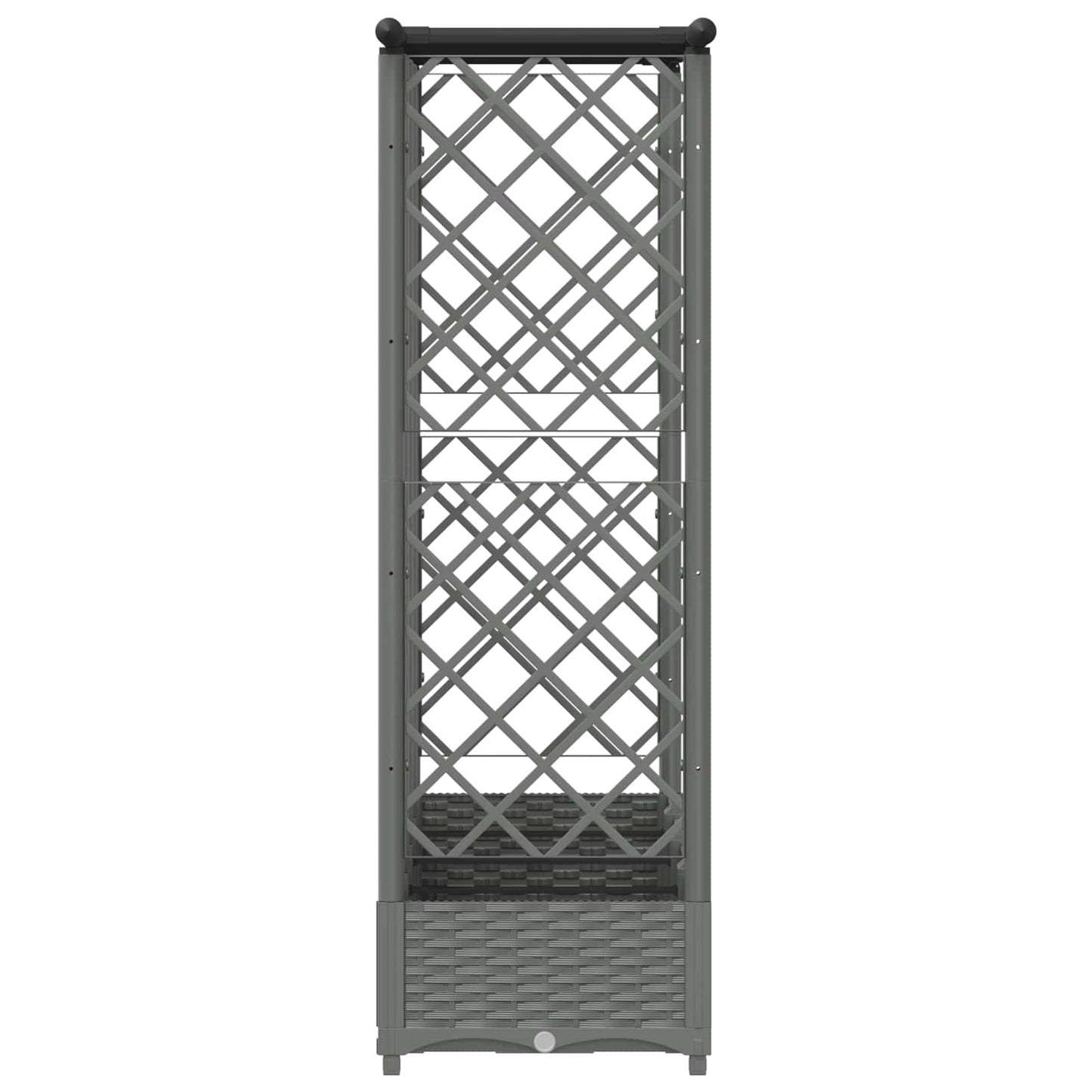 vidaXL Raised Bed with Trellis and Roof Light Grey 202.5 x 40 x 121 cm