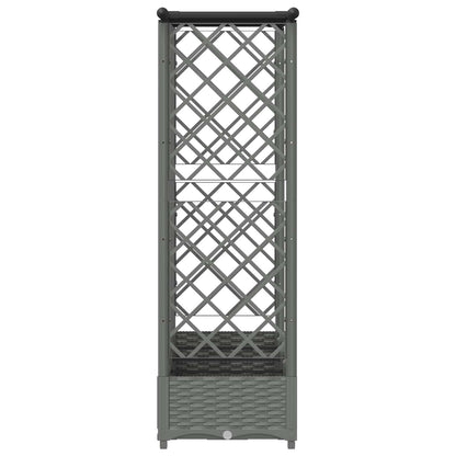 vidaXL Raised Bed with Trellis and Roof Light Grey 202.5 x 40 x 121 cm