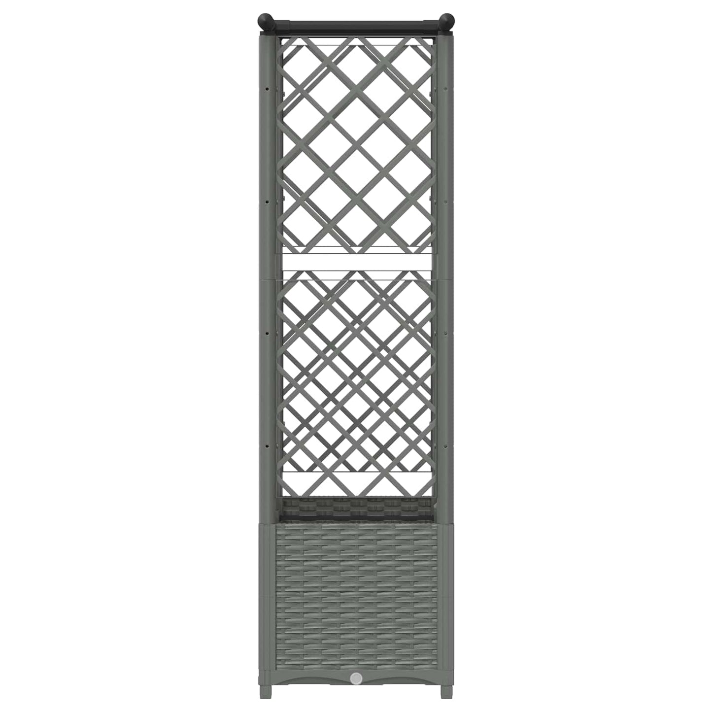 vidaXL Raised Bed with Trellis and Roof Light Grey 124 x 40 x 136 cm