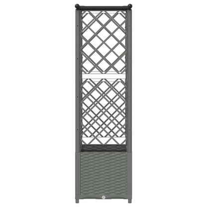 vidaXL Raised Bed with Trellis and Roof Light Grey 124 x 40 x 136 cm