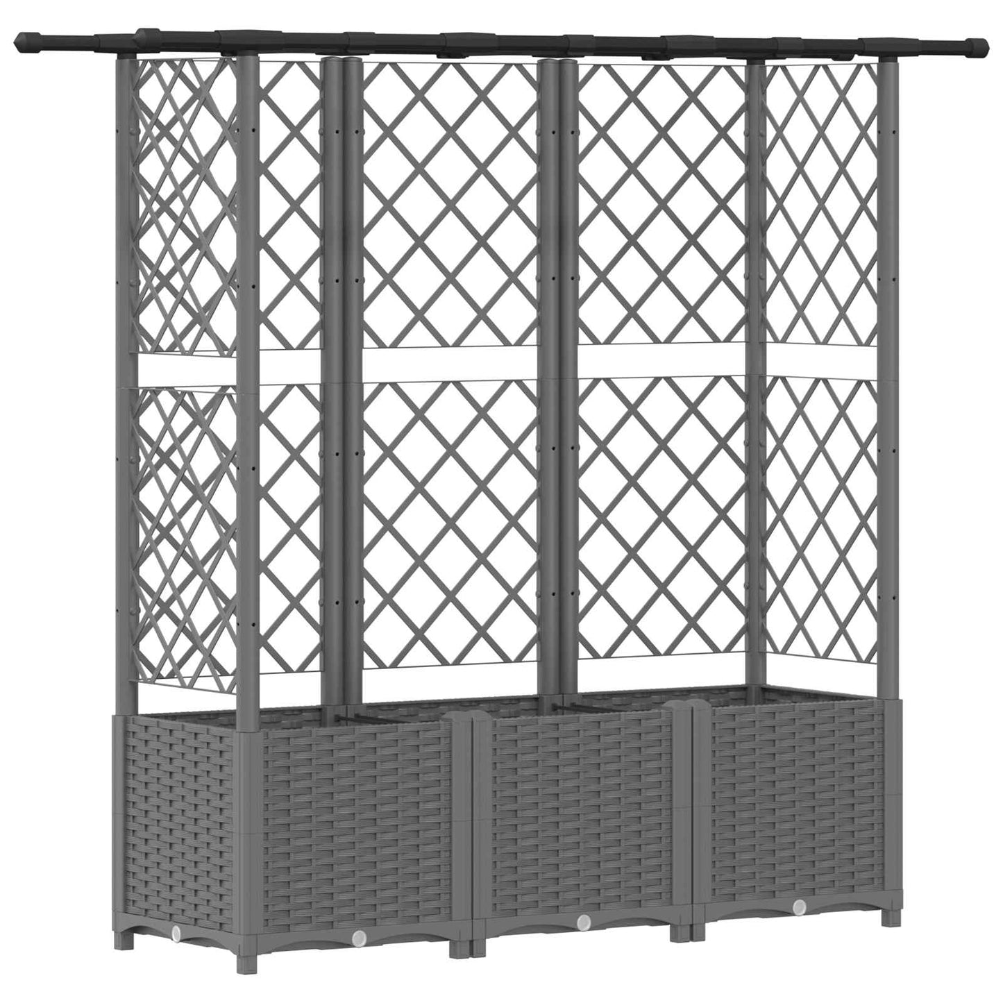 vidaXL Raised Bed with Trellis and Roof Light Grey 163.5 x 40 x 136 cm