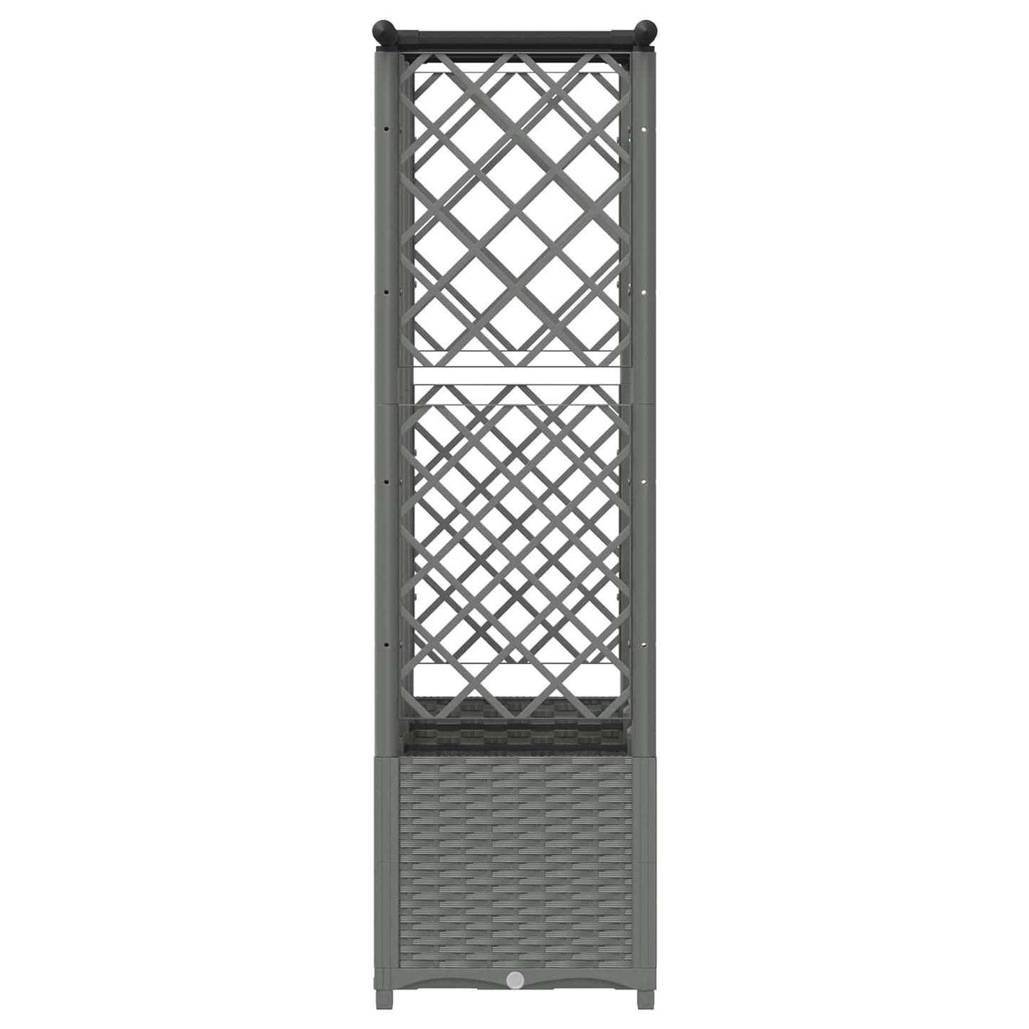 vidaXL Raised Bed with Trellis and Roof Light Grey 163.5 x 40 x 136 cm
