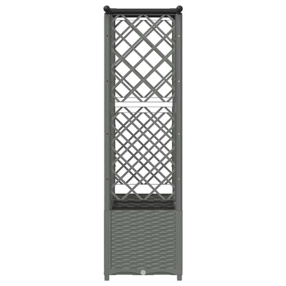 vidaXL Raised Bed with Trellis and Roof Light Grey 163.5 x 40 x 136 cm