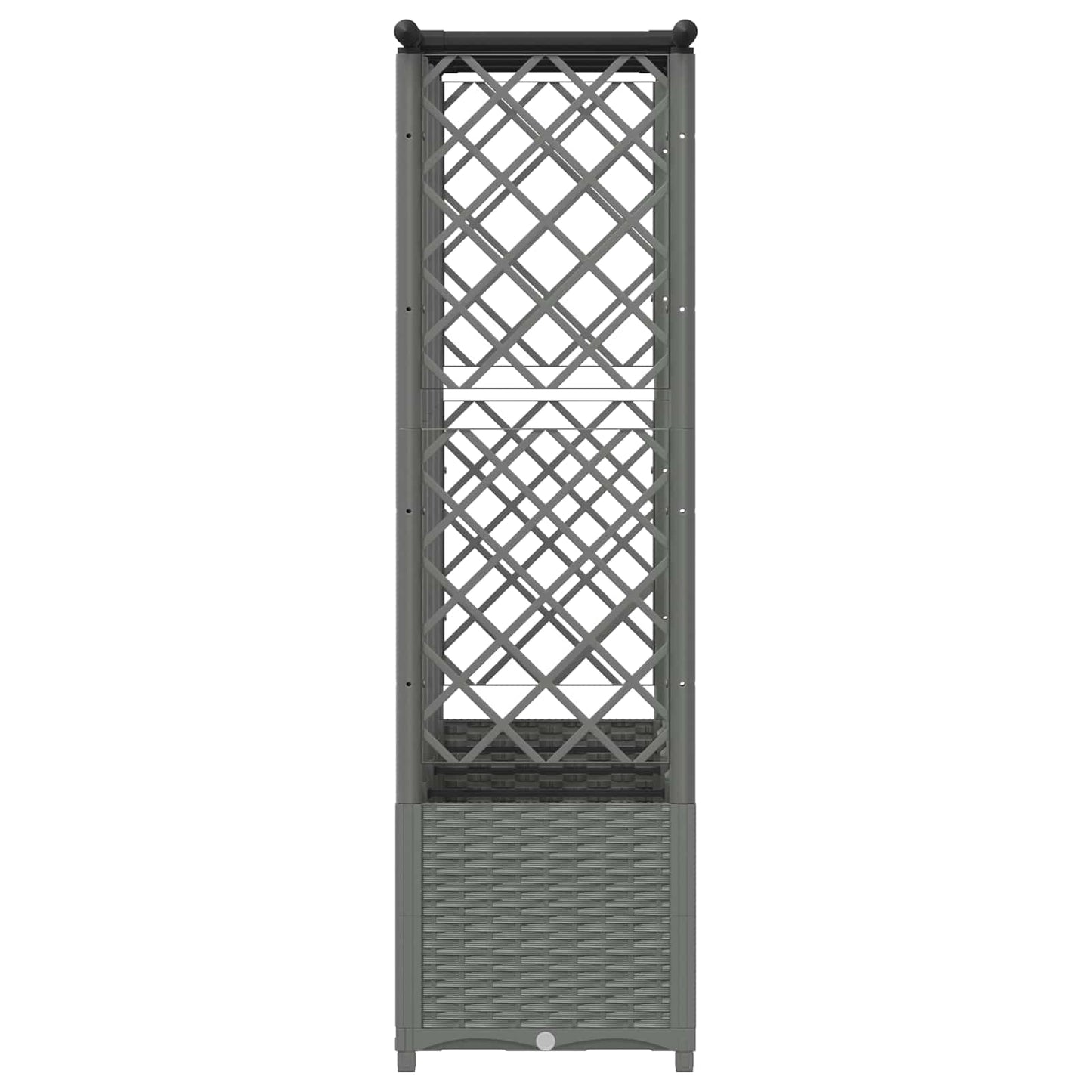 vidaXL Raised Bed with Trellis and Roof Light Grey 202 x 40 x 136 cm