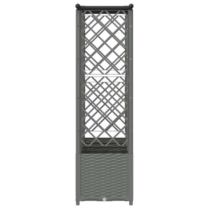 vidaXL Raised Bed with Trellis and Roof Light Grey 202 x 40 x 136 cm