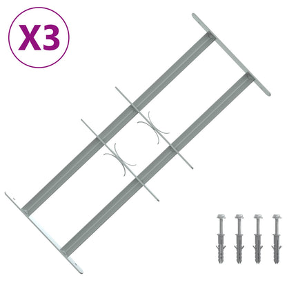 vidaXL Security Grille for Windows with 2 Crossbars 3 pcs 430-740 mm