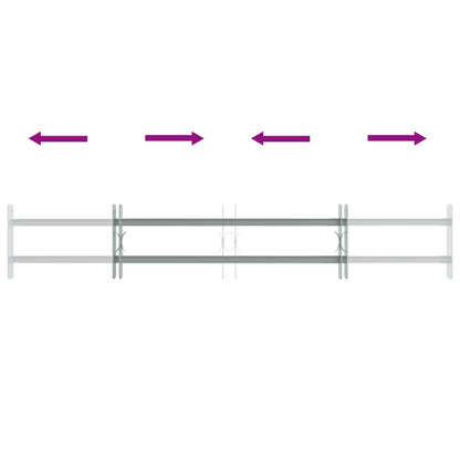 vidaXL Security Grille for Windows with 2 Crossbars 3 pcs 930-1740 mm