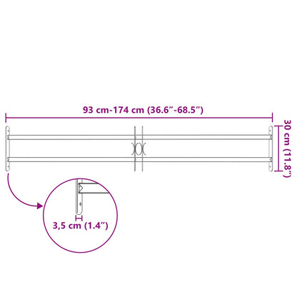 vidaXL Security Grille for Windows with 2 Crossbars 3 pcs 930-1740 mm