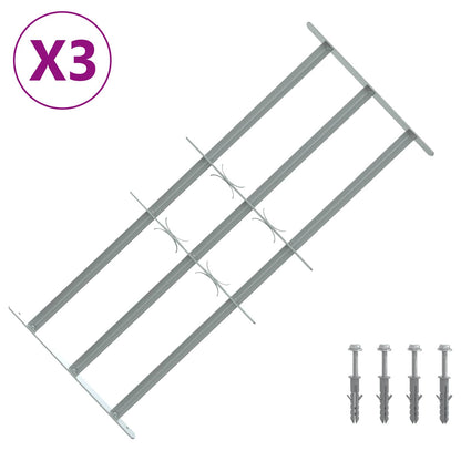 vidaXL Security Grille for Windows with 3 Crossbars 3 pcs 630-1140 mm