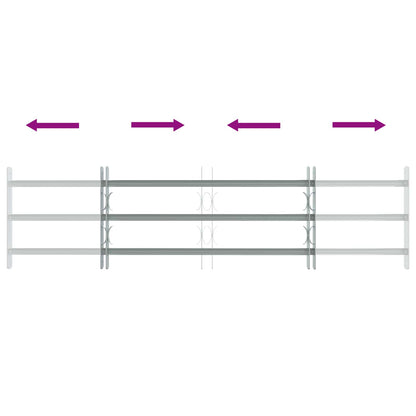 vidaXL Security Grille for Windows with 3 Crossbars 3 pcs 930-1740 mm