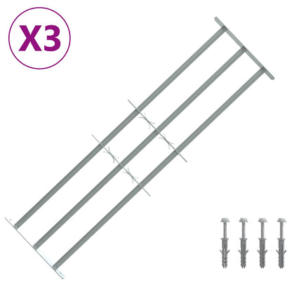 vidaXL Security Grille for Windows with 3 Crossbars 3 pcs 930-1740 mm