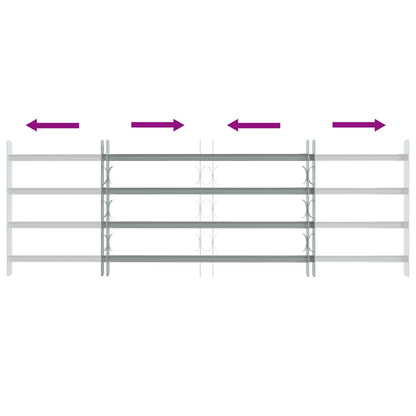 vidaXL Security Grille for Windows with 4 Crossbars 3 pcs 930-1740 mm